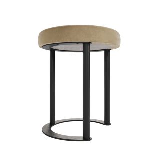 Пуф бежевый с металлическим каркасом GENGLASS HORSIX BD-3044085
