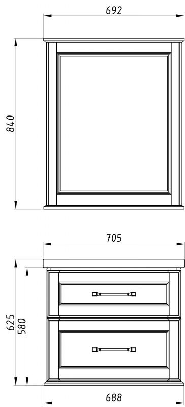 Тумба под умывальник ASB-Woodline Венеция 11955, 70 см фото 3