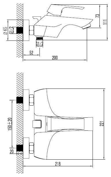 Смеситель для ванны Lemark Unit LM4502C фото 6