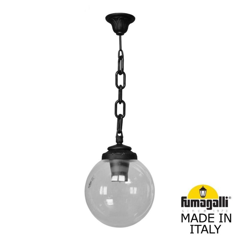 Подвесной уличный светильник  Fumagalli GLOBE 250 черный, прозрачный G25.120.000.AXF1R фото 1