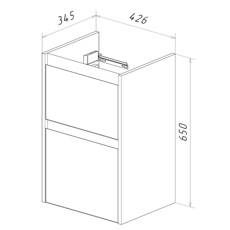 Тумба под раковину подвесная/напольная Lemark COMBI LM03C45T-black, 45 см