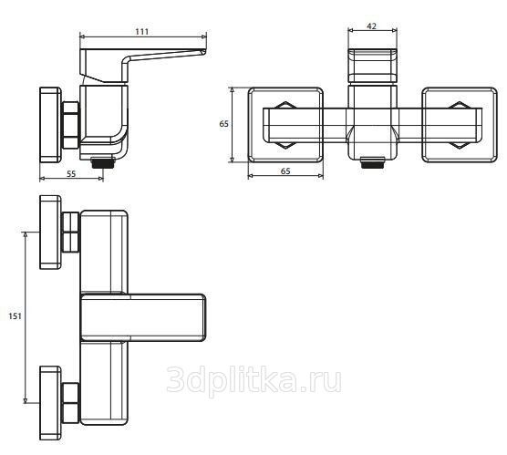 Смеситель для душа Omnires Parma PM7440IN фото 2