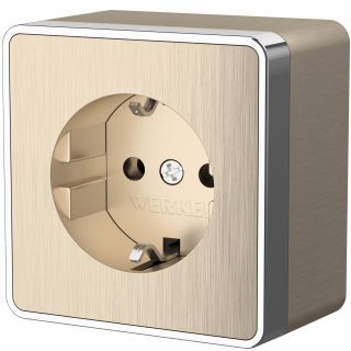 Розетка с заземлением Gallant (шампань рифленый) Werkel W5071010