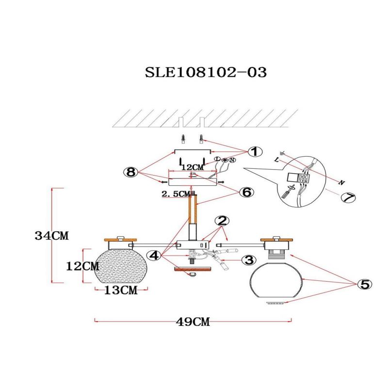 Потолочный светильник Evoluce RASCO SLE108102-03