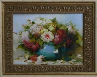 Картина "Розы в синей вазе" Федорова Ирина