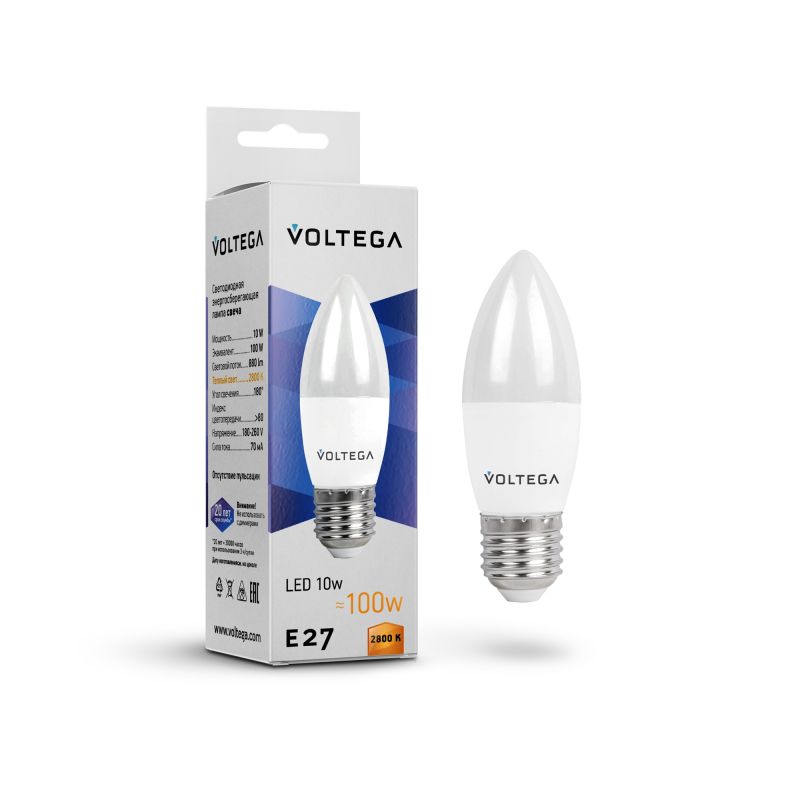 Лампа светодиодная Voltega Simple Candle 10W VG2-C37E27warm10W 8451 фото 1