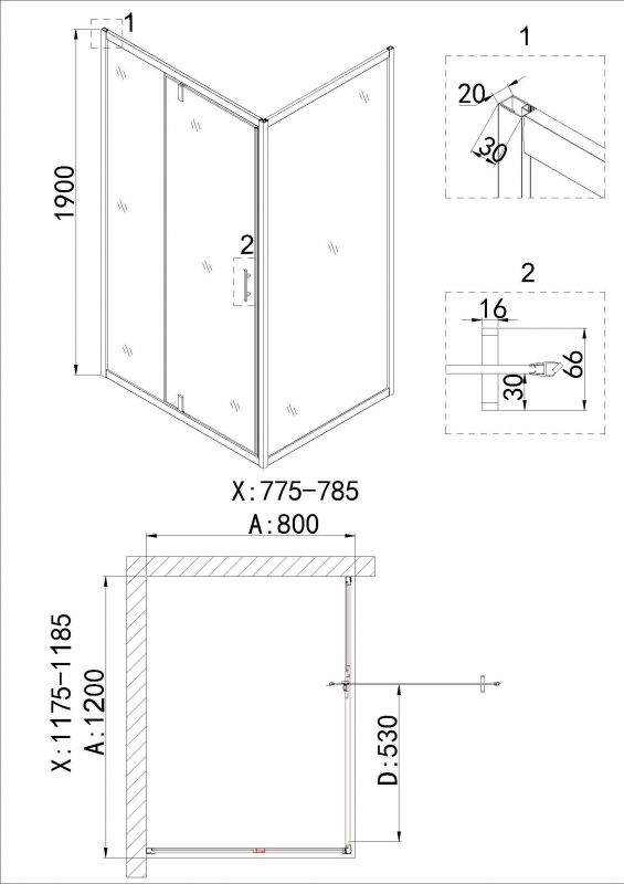 Боковая стенка Niagara Nova NG-A80G 80