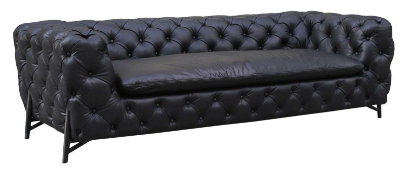 Диван Sotogrande Chesterfield Baroque Vintage Leather 3 Seater BD-3053423 черный фото 2