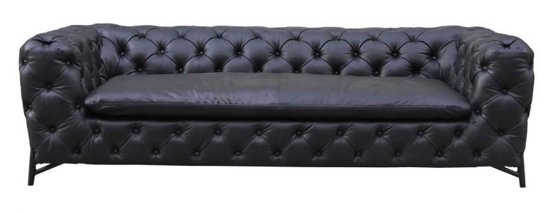 Диван Sotogrande Chesterfield Baroque Vintage Leather 3 Seater BD-3053423 черный фото 1
