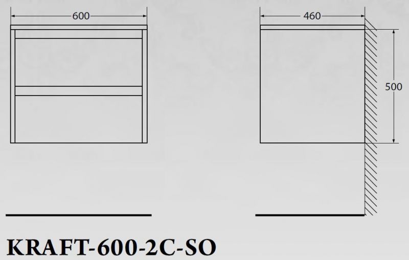 Тумба подвесная под раковину BelBagno KRAFT-600-2C-SO-RNN Rovere Nebrasca Nature фото 3