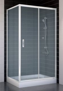 Душевой уголок Vegas Glass ZP+ZPV 100х70 01 10, профиль белый, стекло матовое