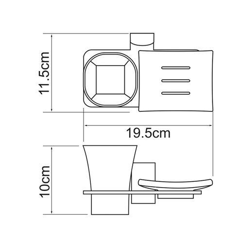 Держатель стакана и мыльницы WasserKRAFT Exter K-5226