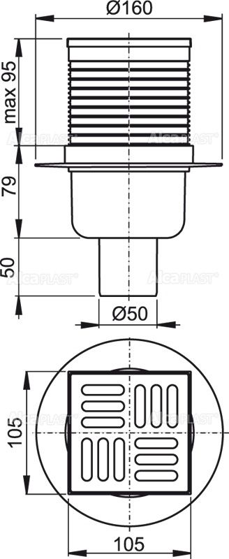 Сливной трап AlcaPlast APV2