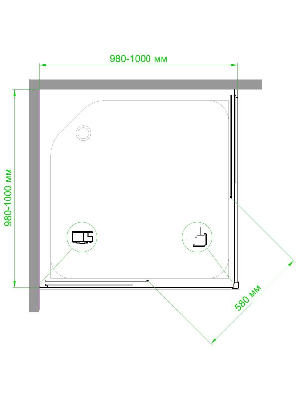 Душевой уголок Royal Bath  HPD RB100HPD-C 100х100