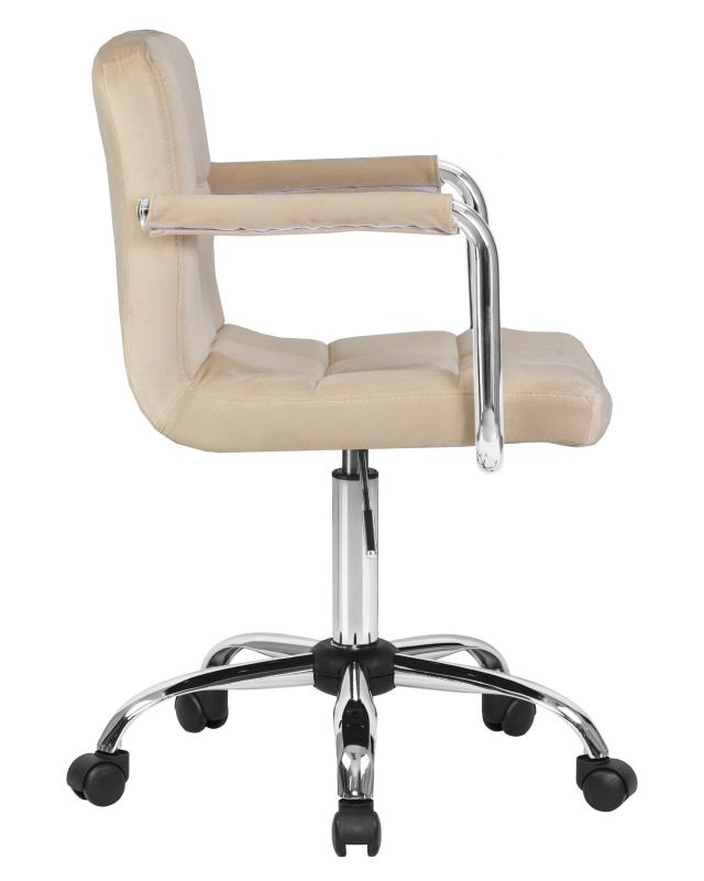 Офисное кресло Dobrin 9400-LM TERRY, цвет сиденья бежевый велюр (MJ9-10), цвет основания хромированная сталь