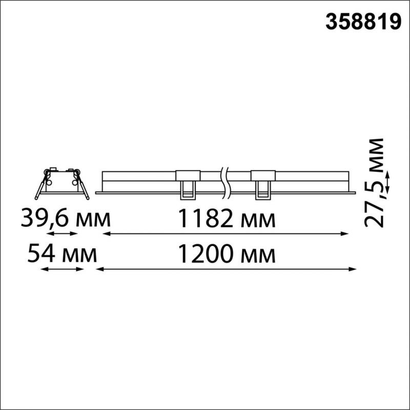 Встраиваемый светодиодный линейный светильник NovoTech ITER LED 4000K 36W 358819 SPOT фото 3