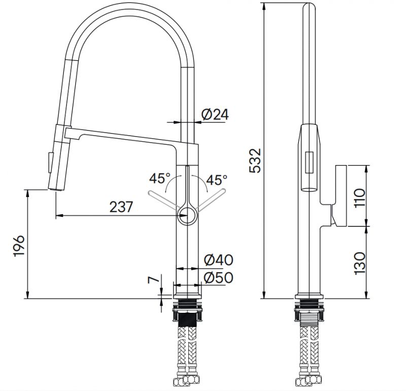 Смеситель для кухни Paulmark Barrel Ba214029-AN, антрацит