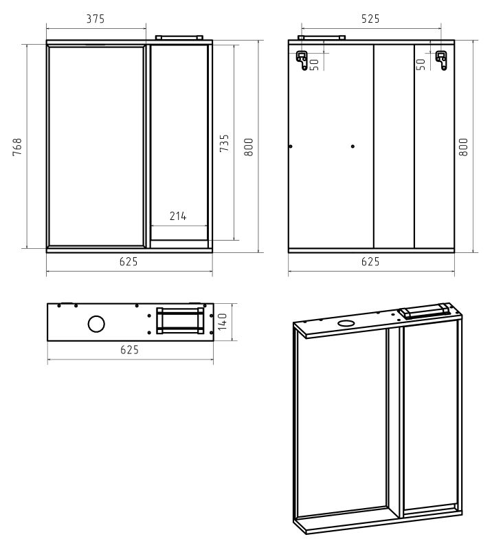 Зеркальный шкаф Brevita Balaton 65 BAL-04065-01-П, R