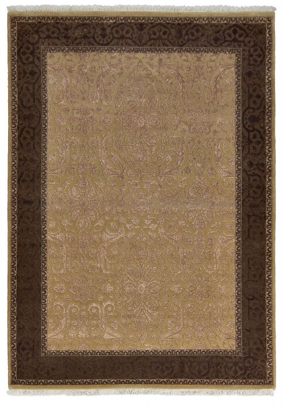 Индийский ковер из шерсти и арт-шёлка Carpet «KING OF AGRA» RO1-GLD-BRN 172 x 240 см фото 1