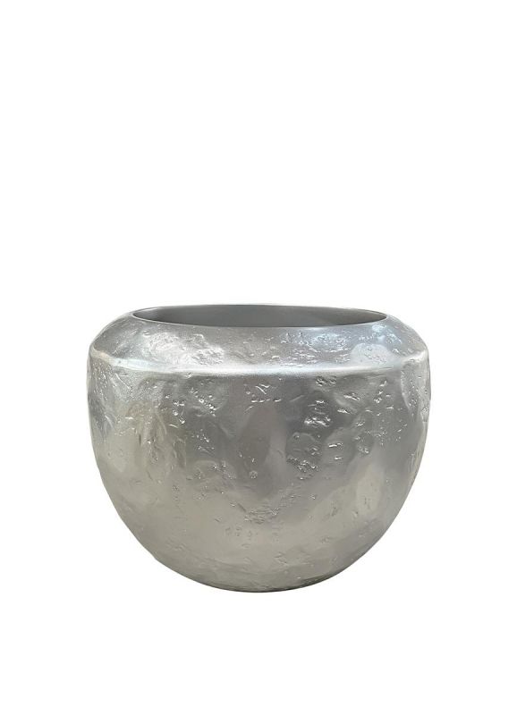 Кашпо c фактурной поверхностью Garda Decor серебро d35*26см BD-3077134 фото 1
