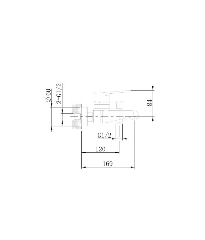 Смеситель для ванны Agger Right A2910000