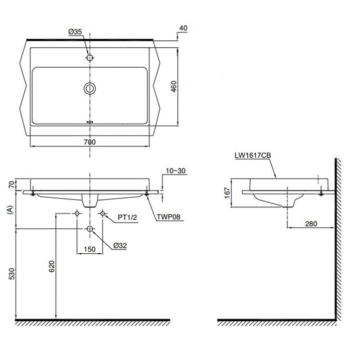 Раковина Toto CONTEMPORARY LW1617C