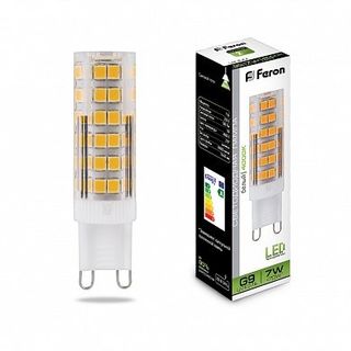 Лампа светодиодная Feron 7W 230V G9 4000K JCD9, LB-433 25767