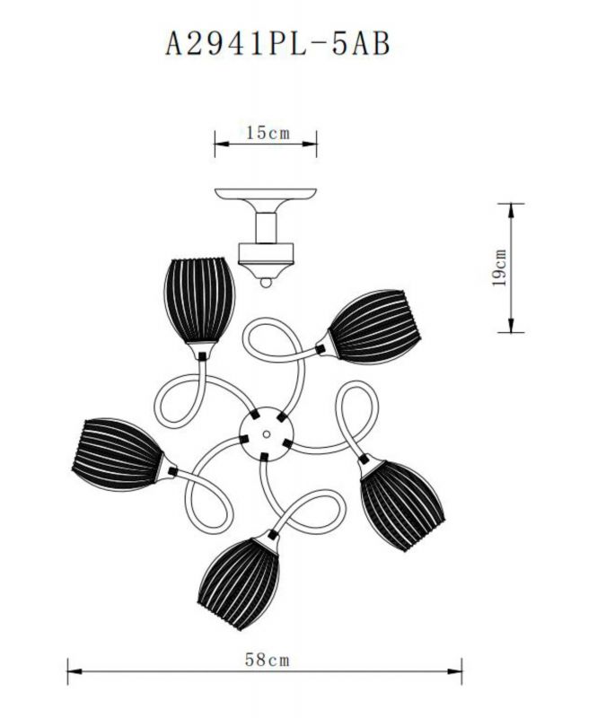 Светильник потолочный Arte Lamp ARYA A2941PL-5AB