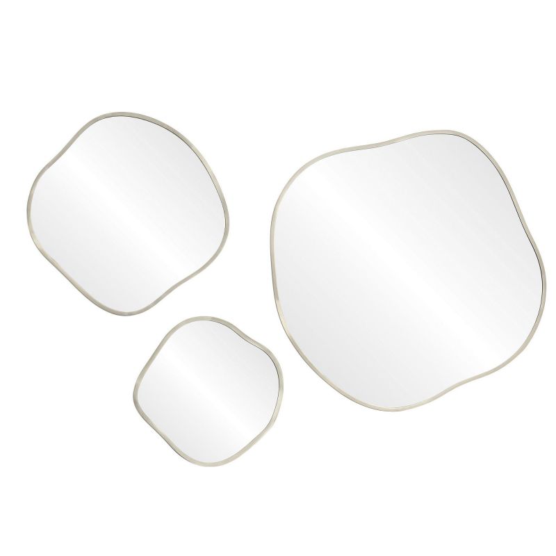 Сет из 3-х зеркал Ø91, Ø61, Ø41 см Organic Panno Silver BD-3067256 фото 1