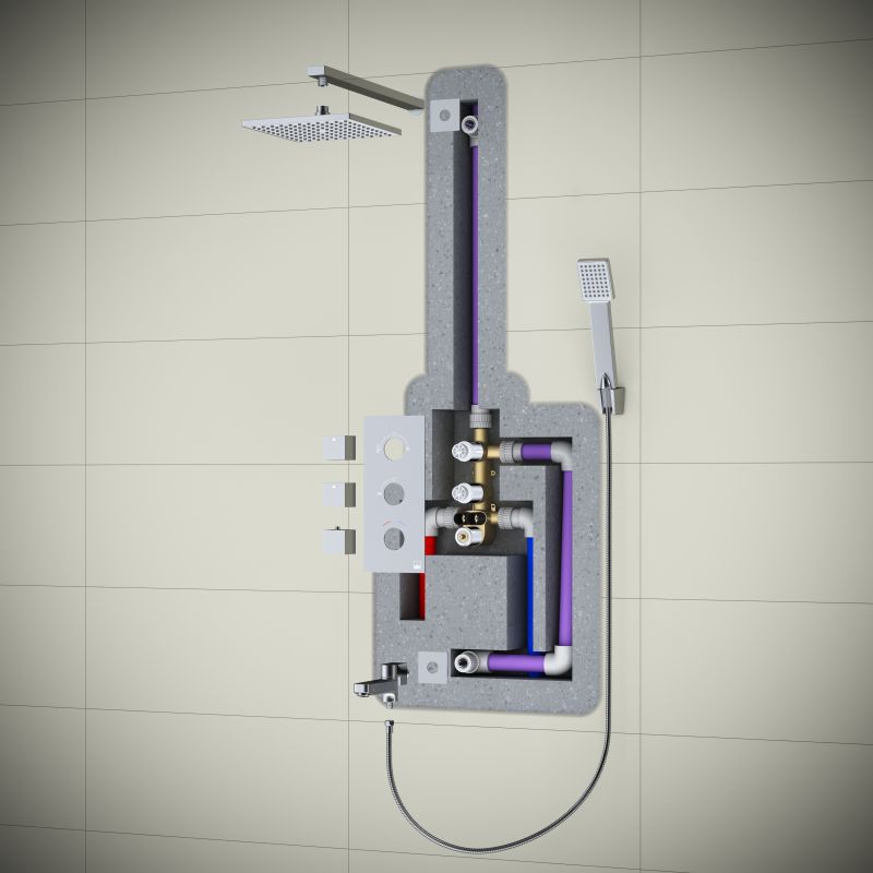 Душевая система Timo-F Tetra-thermo SX-0179/00SM с термостатом и внутренней частью