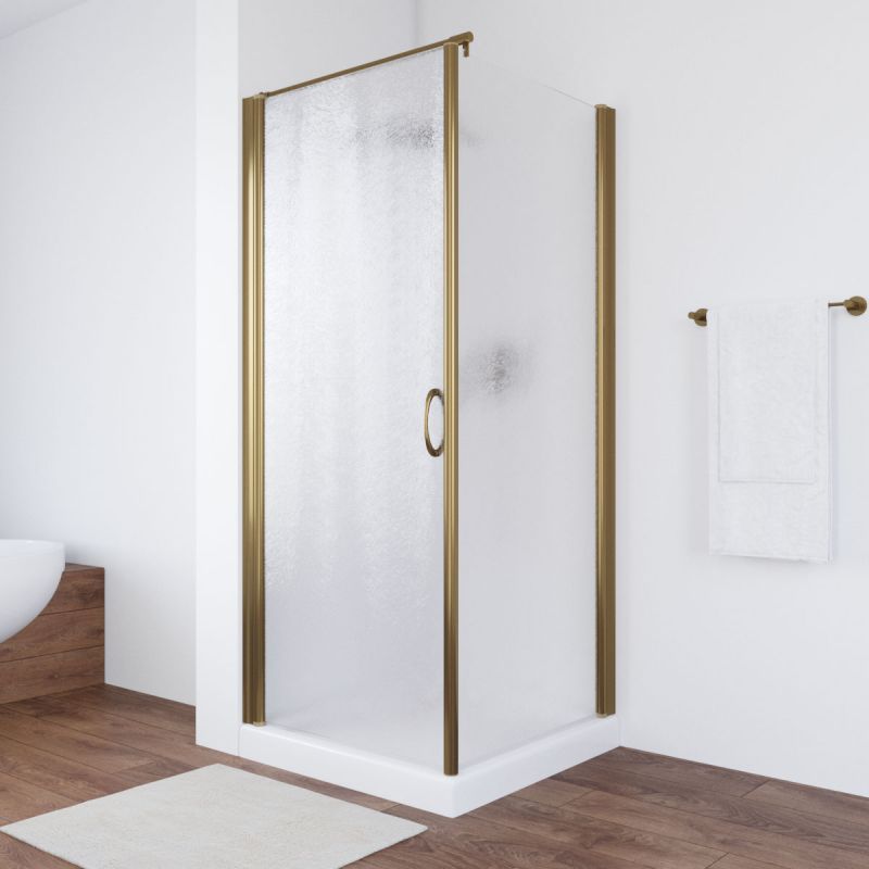 Душевой уголок Vegas Glass EP-Fis 80 05 02 R, 80х80 см, профиль бронзовый, стекло шиншилла фото 1