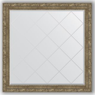 Зеркало с гравировкой в багетной раме 105x105 Evoform EXCLUSIVE-G BY 4446 виньетка античная латунь