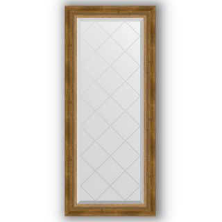 Зеркало с гравировкой в багетной раме 53x123 Evoform EXCLUSIVE-G BY 4047 состаренная бронза с плетением
