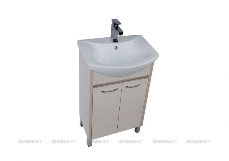 Тумба с раковиной Aquanet Донна 60 белый дуб (2 дверцы) 00213012 фото 4