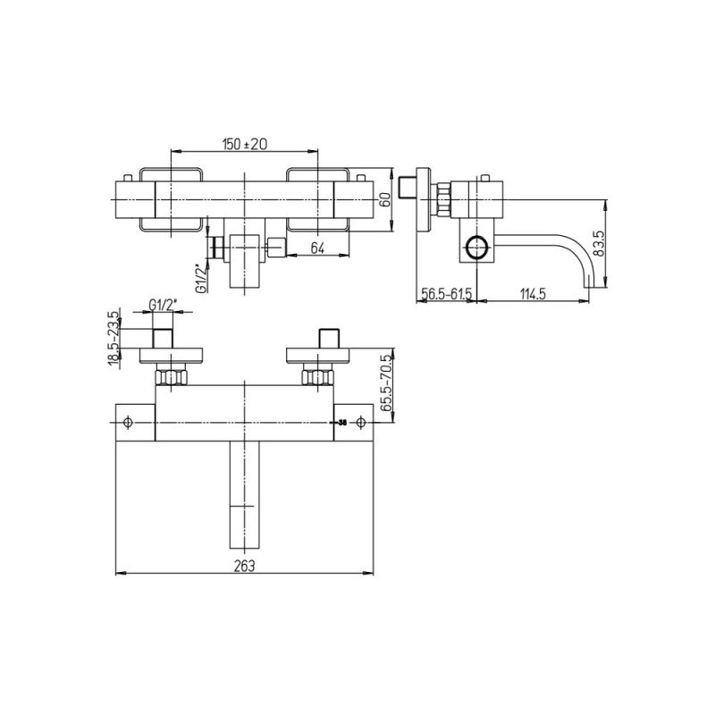 Смеситель для ванны с аксессуаром Paini Dax-Dax-R 84CR105TH