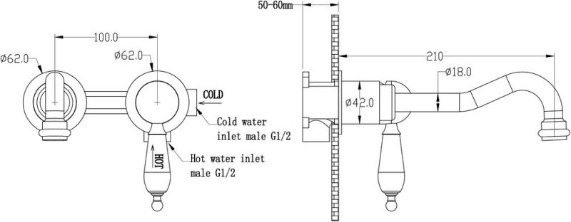 Смеситель для раковины встроенный Boheme Medici 307