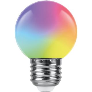 Лампа светодиодная Feron 1W E27 RGB матовый быстрая смена цвета 38126