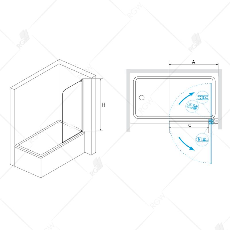 Ограждение на ванну RGW Screens SC-01 03110110-11 100 см