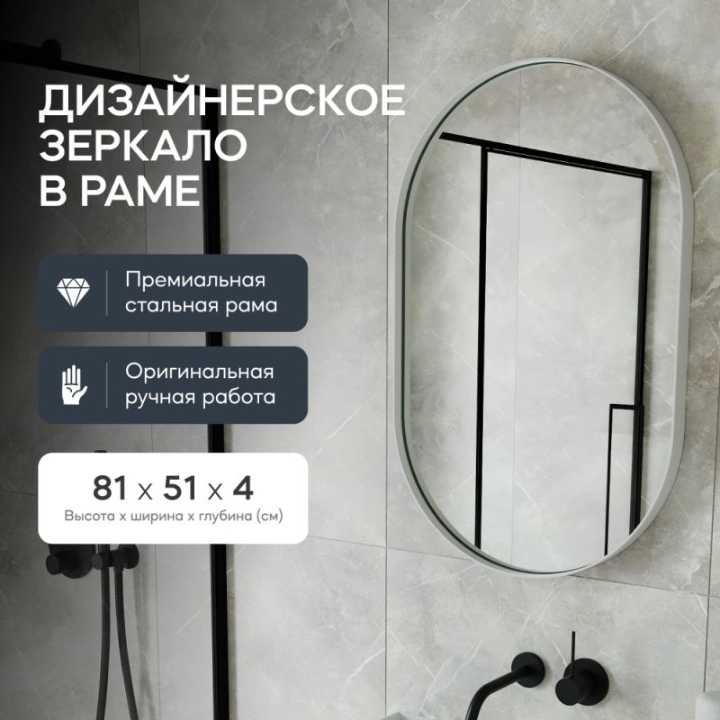 Настенное зеркало в раме GENGLASS NOLVIS S BD-2374098 белое фото 11