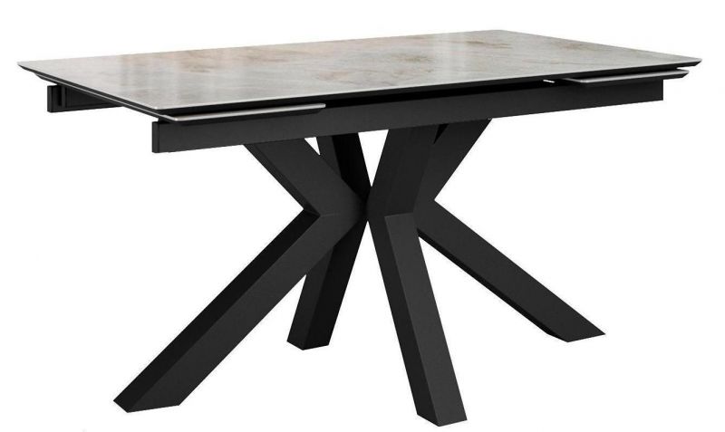 Стол DikLine SFE140 Керамика Italian Grey (глянец серый)/подстолье черное/опоры черные (2 уп.) фото 1