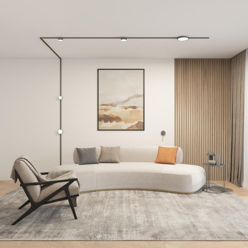 Трековый светильник Denkirs SHINE FLOW со светодиодом D74*H28, 48V DC, 6W, RA90, 3000K, IP20, темный никель, алюминий DK5761-DN фото 3