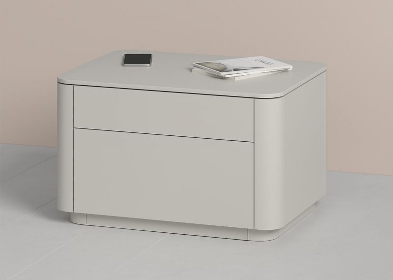 Тумба прикроватная Ellipsefurniture Tammi 2 ящика ширина 60 см (серо-бежевый) TM010202160101 фото 4