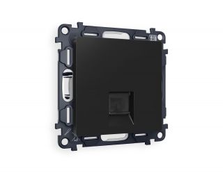 Комплект механизма компьютерной розетки Ambrella Volt ALFA Черный матовый RJ-45(8P8C) CAT6 с шторкой (AP8120, VM188) MA812010