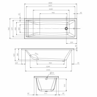 Каркас для ванны AM.PM Gem W93A-180-070W-R 180х70 см