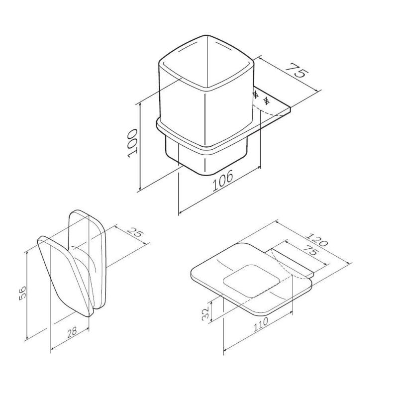 Набор аксессуаров AM.PM Inspire V2.0 AK50B1003B для зоны красоты, черный