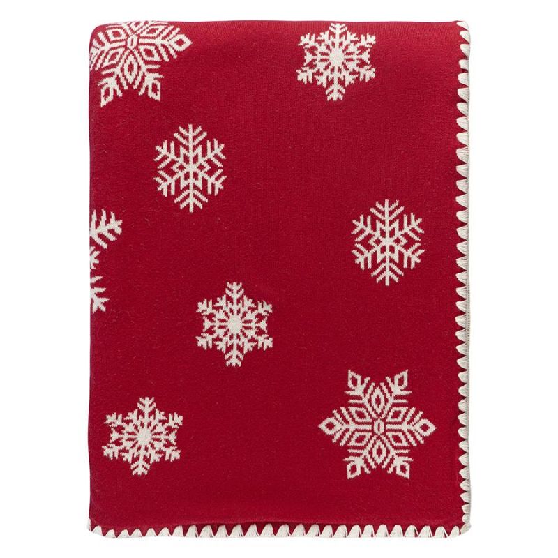 Плед из хлопка с новогодним рисунком fluffy snowflakes из коллекции new year essential, 130х180 см Tkano BD-3042939 фото 1