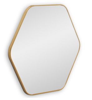 Зеркало в тонкой раме Smal Hexagon M Gold BD-3067242