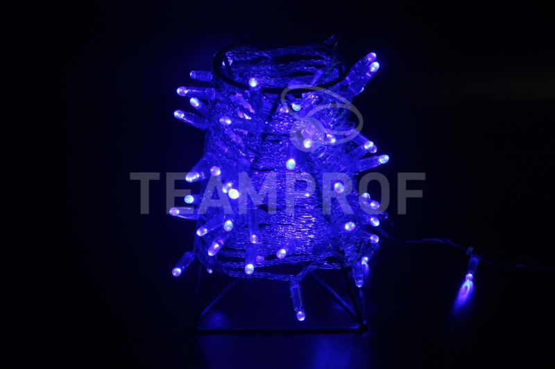 Светодиодная гирлянда-нить Teamprof 10м, 24В, флэш, синий провод, синяя TPF-S10CF-24V-CBu/B фото 1
