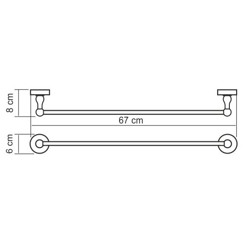 Штанга для полотенец WasserKRAFT Diemel K-2230