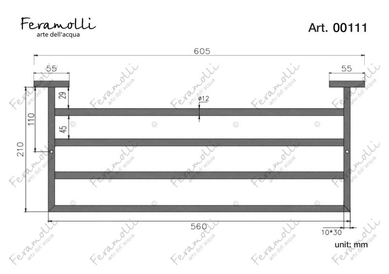 Держатель для полотенец Feramolli Maggiore CL111, хром